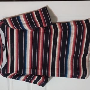 Striped boat neck t